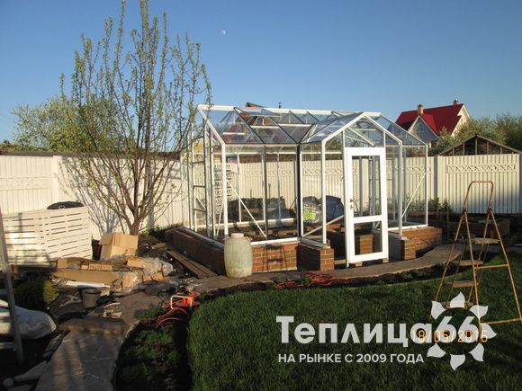 Теплица botanik T с мини-тамбуром под стекло (14 м²)