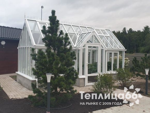 Теплица Salisbury (Солсбери) с тамбуром под стекло (14 м²)