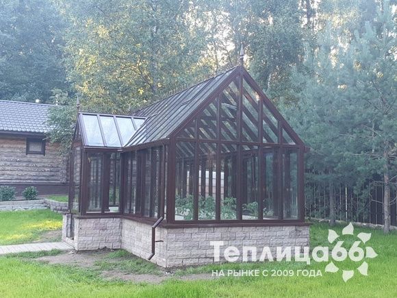 Теплица Salisbury (Солсбери) с тамбуром под стекло (14 м²)