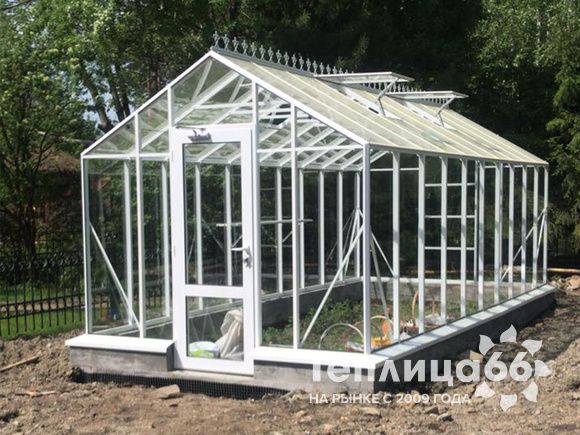Теплица botanik standard под стекло, ширина 2,8 м