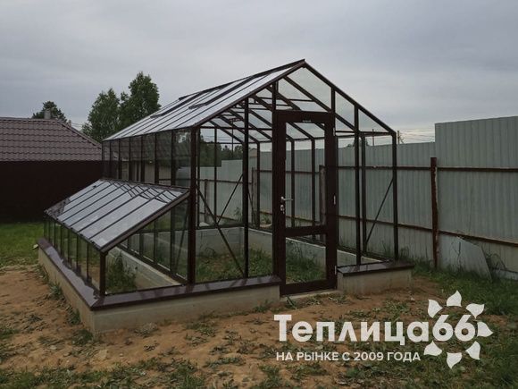 Теплица botanik standard под стекло, ширина 2,8 м