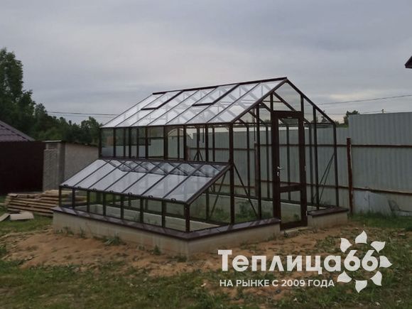 Теплица botanik standard под стекло, ширина 2,8 м