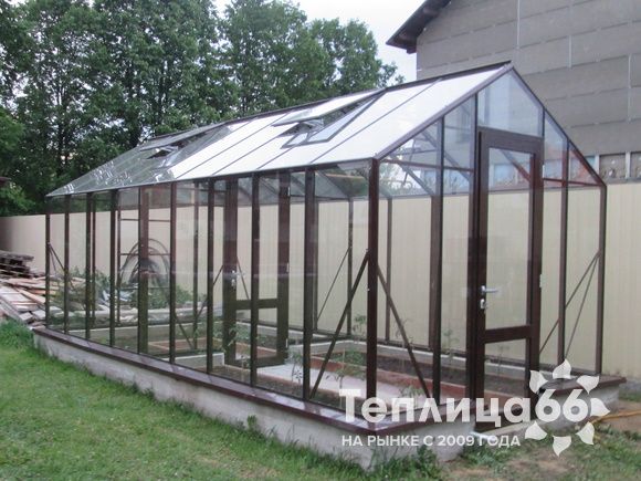 Теплица botanik standard под стекло, ширина 2,8 м