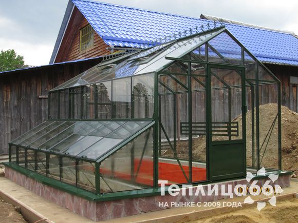 Теплица botanik standard под стекло, ширина 2,8 м