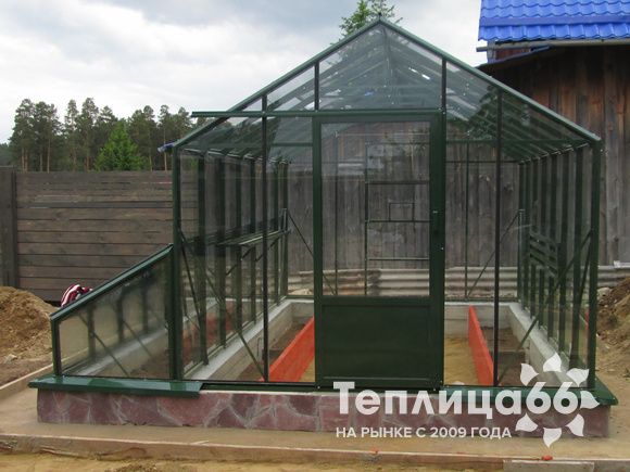 Теплица botanik standard под стекло, ширина 2,8 м