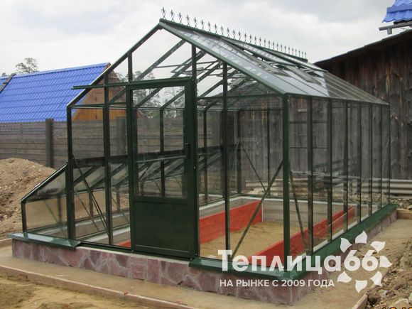 Теплица botanik standard под стекло, ширина 2,8 м