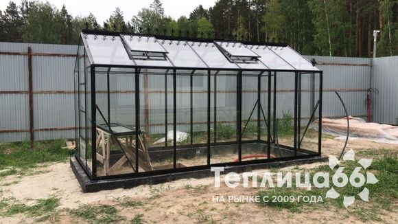 Теплица botanik standard под стекло, ширина 2,8 м