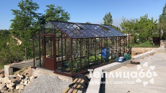 Теплица botanik standard под стекло, ширина 2,8 м
