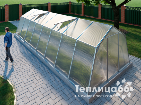 Теплица Мята под поликарбонат, 3x8 метра