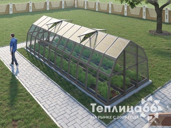 Теплица Рада Нева под стекло, 2,65х8 метров, Графитовая